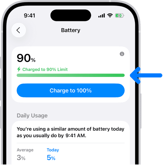 Экран Charge Limit в настройках батареи iPhone