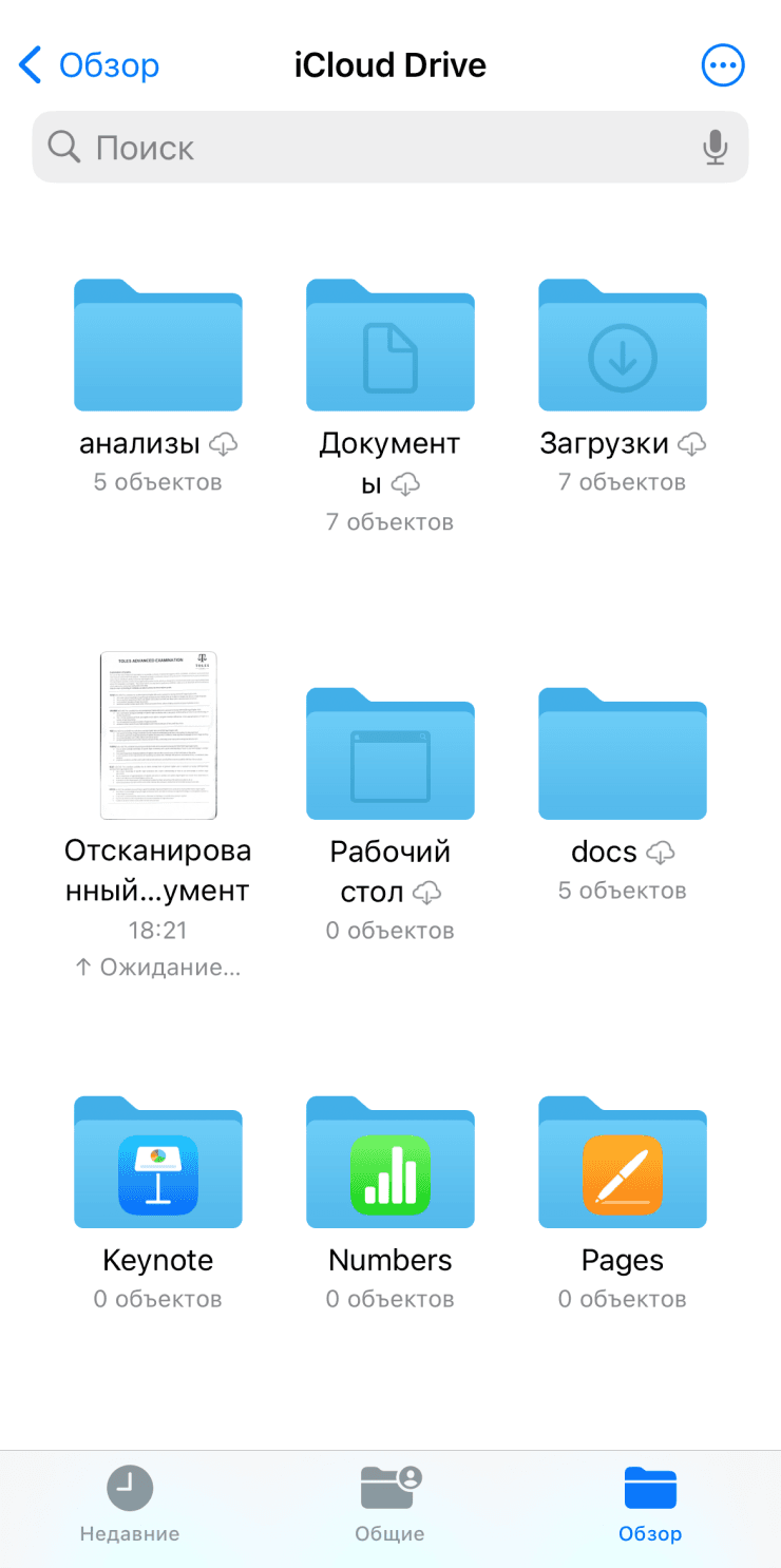 Отсканированный PDF появился в папке iCloud Drive