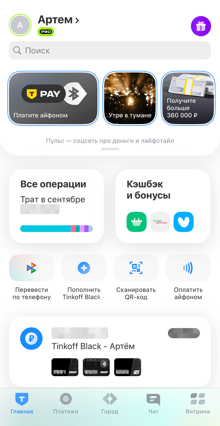 Кнопка оплаты iPhone в приложении Т-Банка