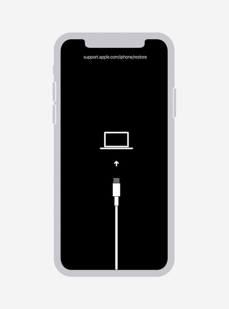 Экран режима восстановления iPhone