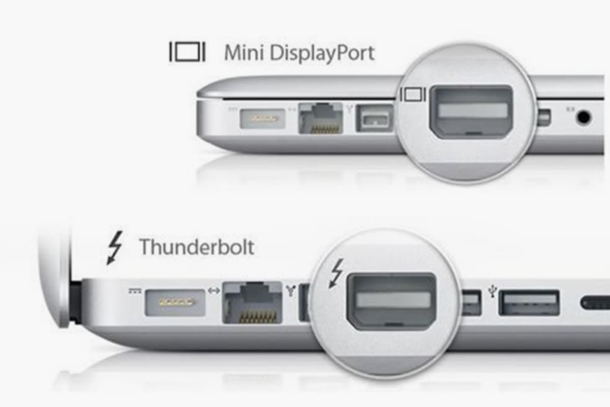 Маркировка Mini DisplayPort и Thunderbolt на старых MacBook