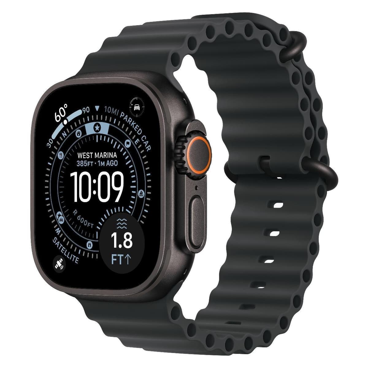 Apple Watch Ultra 3 49mm Black Titanium Ocean Band Black