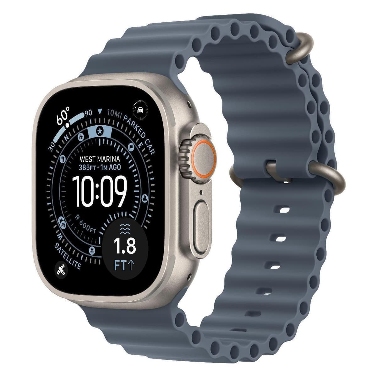 Apple Watch Ultra 3 49mm Natural Titanium Ocean Band Anchor Blue