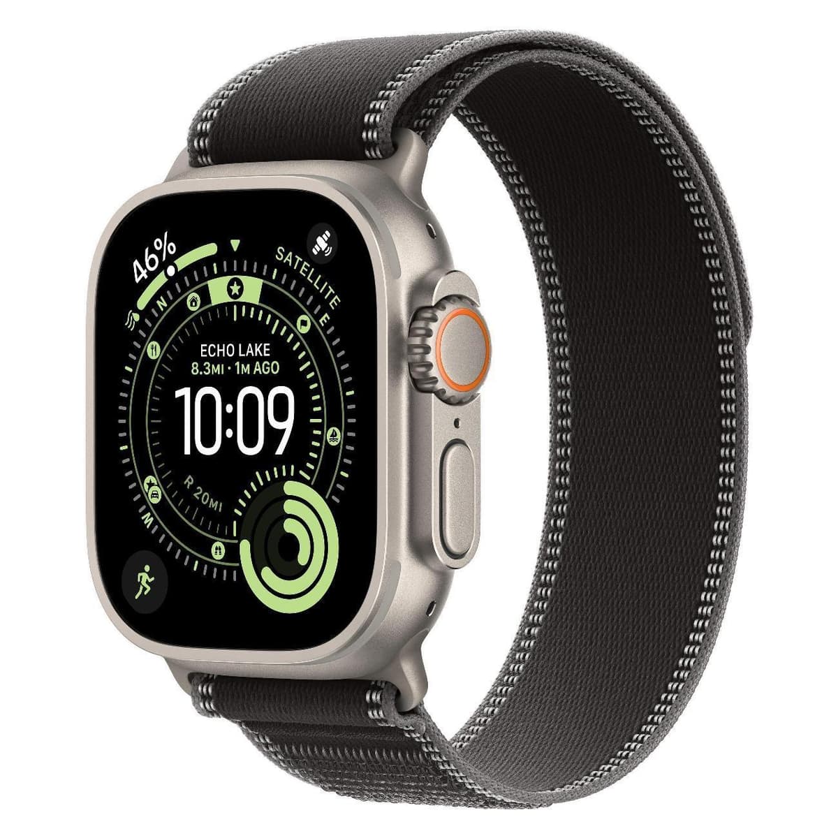 Apple Watch Ultra 3 49mm Natural Titanium Trail Loop Black Charcoal