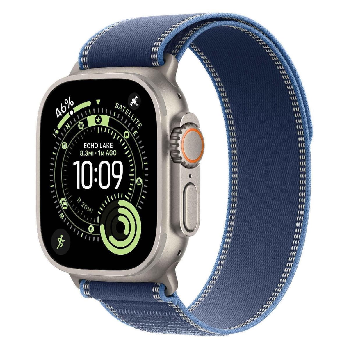 Apple Watch Ultra 3 49mm Natural Titanium Trail Loop Blue Bright Blue