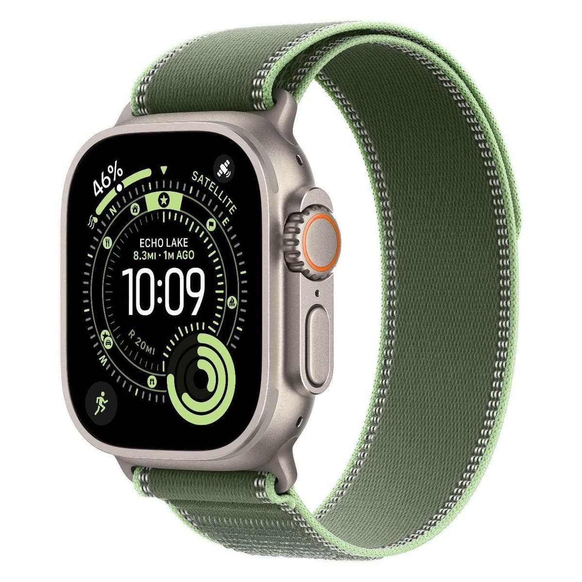 Apple Watch Ultra 3 49mm Natural Titanium Trail Loop Green Neon