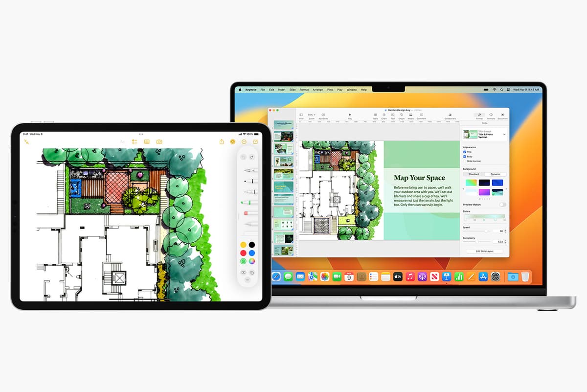 iPad рядом с MacBook как дополнительный экран