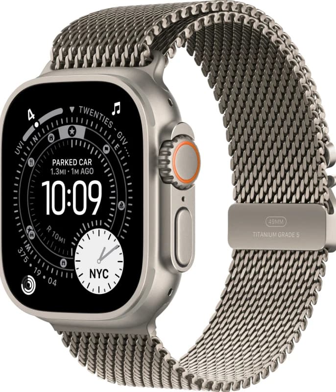 Apple Watch Ultra 3 49mm Natural Titanium Milanese Loop